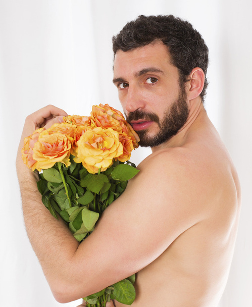 man with roses - Zdjęcie, obraz