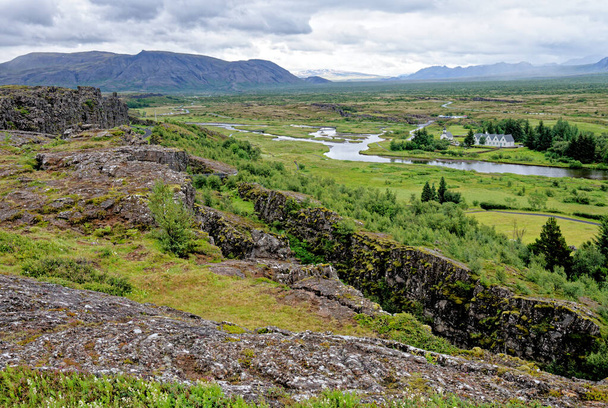 Iceland - Thingvellir National Park - UNESCO World Heritage Site - The seperation of two tectonic plates, north American and European plates - Golden Circle. 22.07.2012 - Photo, Image