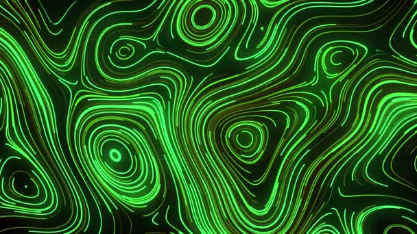 Abstract background with animation of morphing shapes, seamless loop. Motion. Colorful curves on a dark backdrop. - Footage, Video