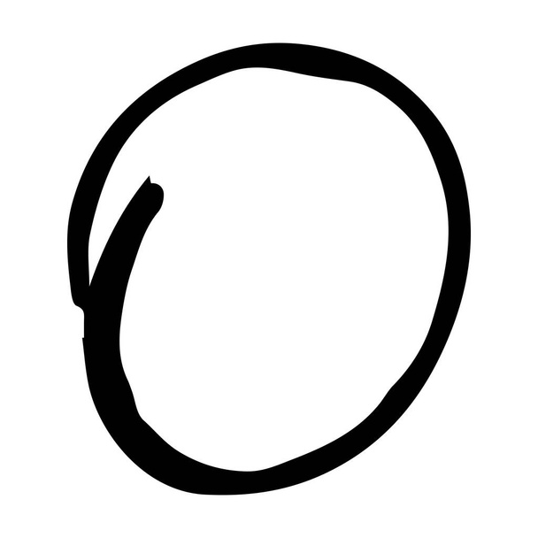 Vektorový grunge kruh, grunge kruhový tvar, grunge prapor kruhový tah štětcem s černou barvou izolované na bílém pozadí, Vektorové ilustrace - Vektor, obrázek