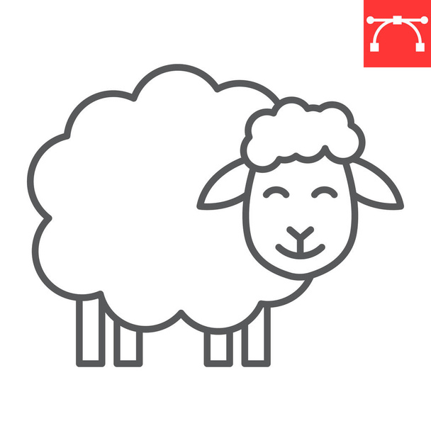 ikonę linia owiec - Wektor, obraz
