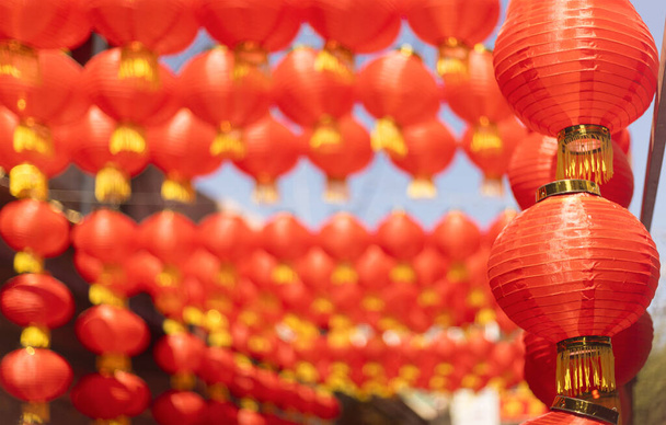 chinese new year lantern in chinatown area. - Photo, Image