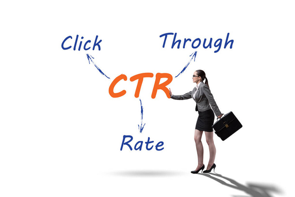 CTR kliknij poprzez pojęcie stawki z ludźmi biznesu - Zdjęcie, obraz