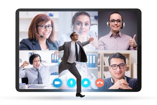 Concepto de videoconferencia con personas en llamada en línea - Foto, imagen