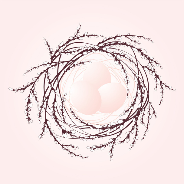 Decorative easter nest - Vector, Image