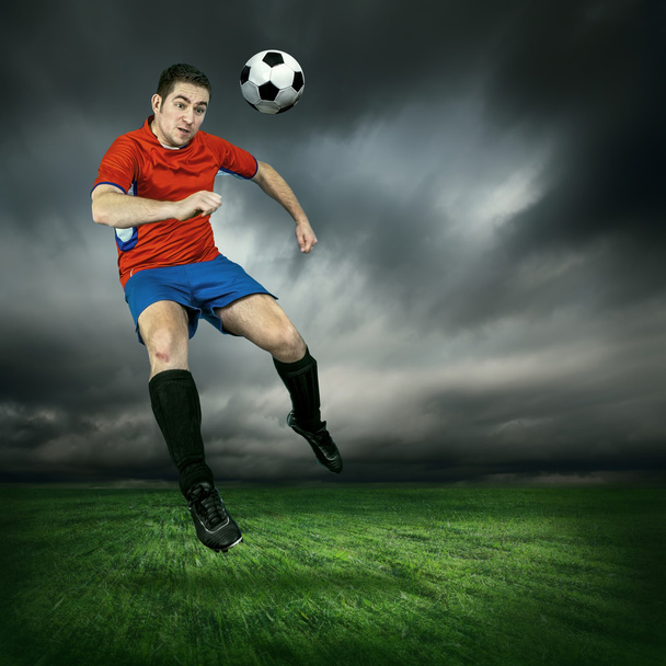 Football player with ball - Zdjęcie, obraz