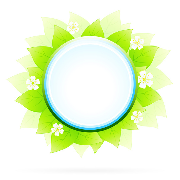 Green floral icon - Vector, imagen