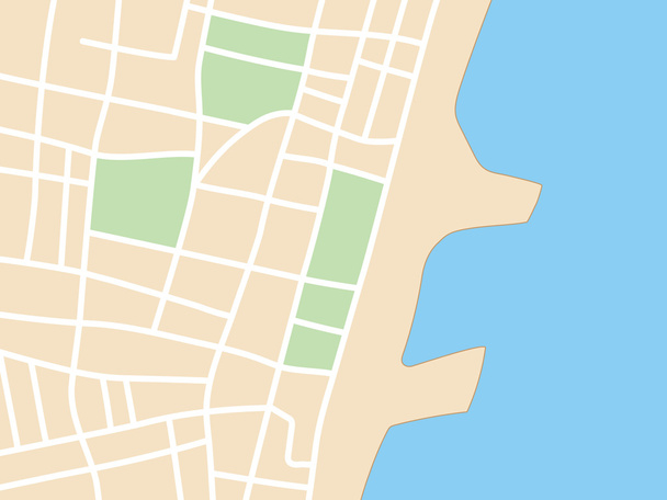 plan van stad met kust - vector - Vector, afbeelding