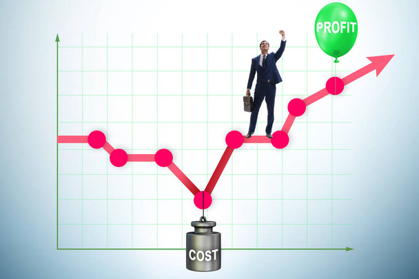 Chart with profit and cost and businessman - Photo, Image