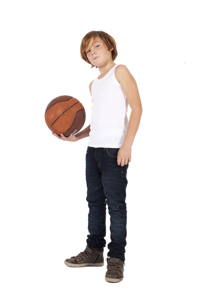 boy with basketball - Foto, afbeelding