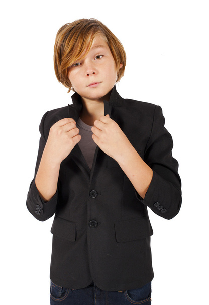 young boy in a black jacket - Fotoğraf, Görsel