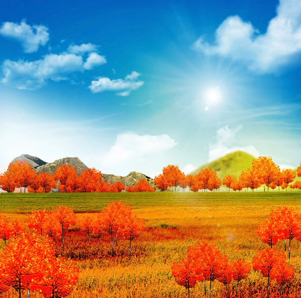 Herbstliche Landschaft - Foto, Bild