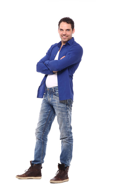 Man standing in front of a white background - Foto, immagini