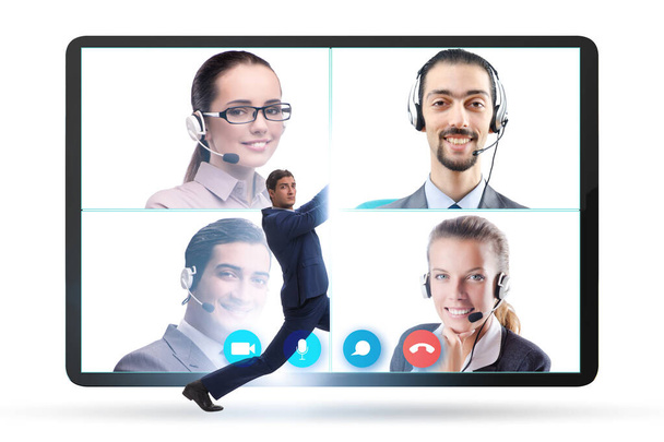 Videokonferencia-koncepció az online hívások résztvevőivel - Fotó, kép