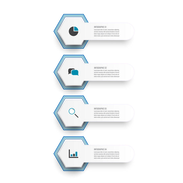 Vector illustration infographics 4 options. Template for brochure, business, web design - Вектор,изображение
