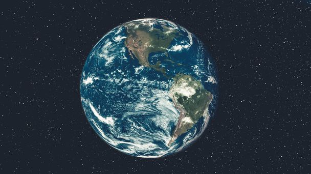 Planet Earth globe kilátás űrfény realisztikus földfelszín az űrből - Fotó, kép