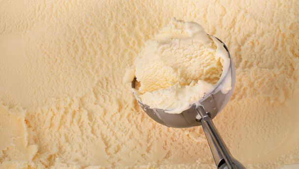 Закрийте морозиво Vanilla Front. - Фото, зображення