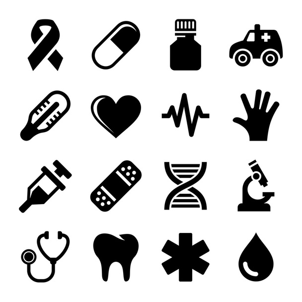 Medical and Health Icons Set. Vector - Vektor, obrázek