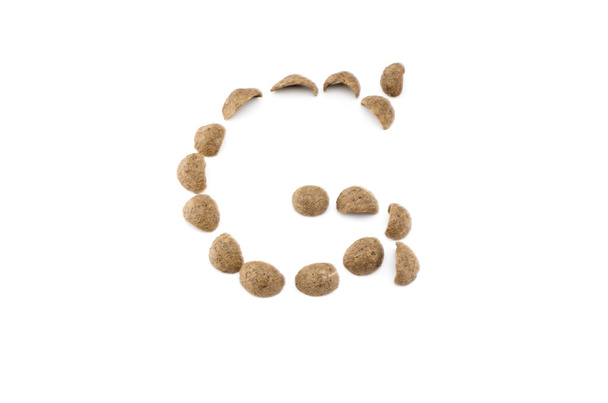 cereals alphabet isolated on white - Foto, Imagem