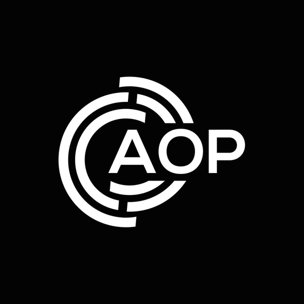 AOP lettre logo design sur fond noir. AOP initiales créatives lettre logo concept. Conception de lettre AOP. - Vecteur, image