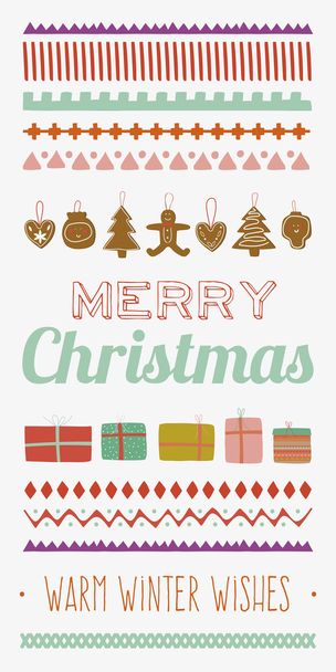 Christmas greeting card design - Vettoriali, immagini