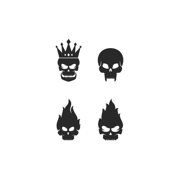 jeu de crâne logo vectoriel icône modèle illustration design
  - Vecteur, image