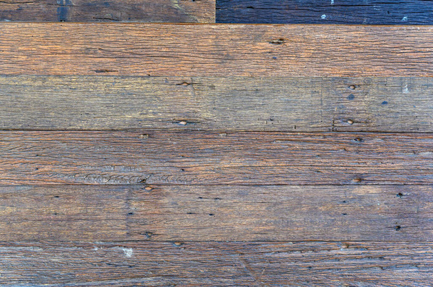 Revestimiento de pared de madera rústica marrón viejo. textura del piso de madera dura. madera de madera fondo - Foto, imagen