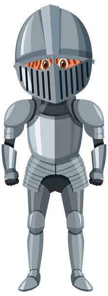 Cavaleiro medieval em armadura traje ilustração isolada - Vetor, Imagem