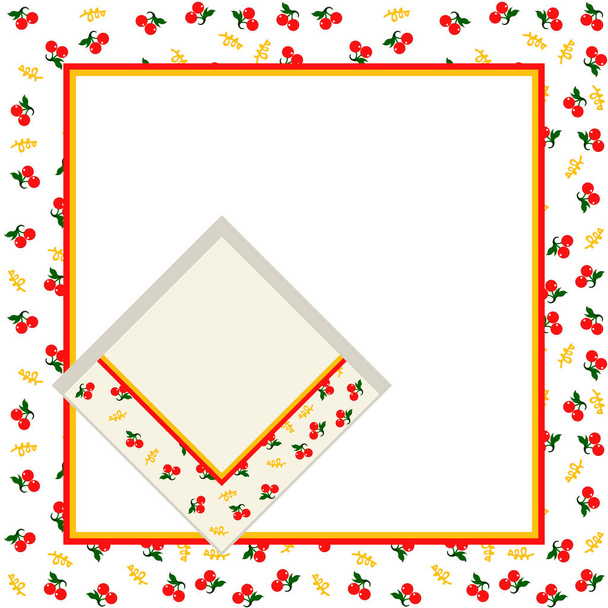 Plantilla cuadrada de tejido de papel basada en patrón de vector floral - Vector, Imagen