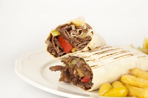 Delicioso doador turco kebab carne grelhada
 - Foto, Imagem