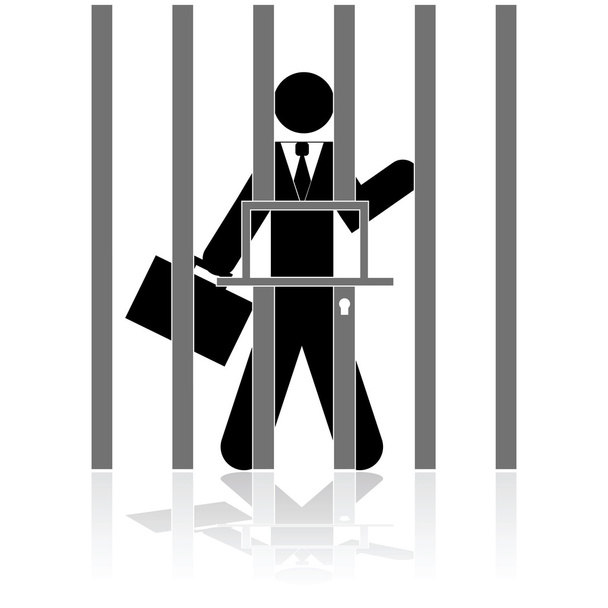 Empresario en la cárcel
 - Vector, imagen