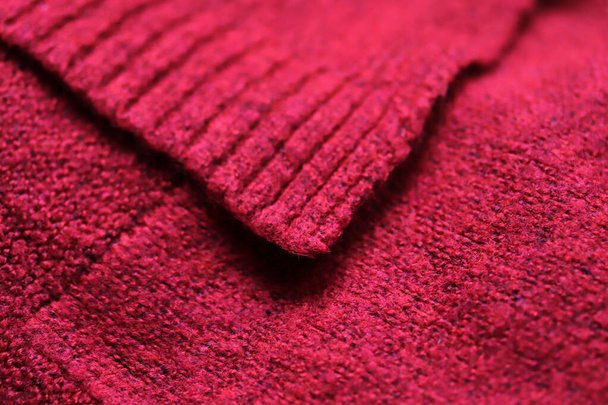 Chaqueta de invierno de lana roja. Ropa, moda. - Foto, Imagen