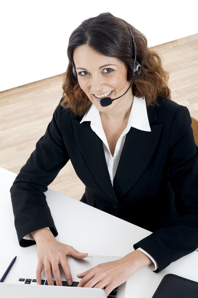 kobieta pracownik obsługi klienta, call center operatora uśmiechający się - Zdjęcie, obraz
