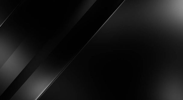 3d estilo fundo preto com camadas geométricas. Papel de parede futurista escuro abstrato. Elegante pano de fundo listras brilhantes. Projeto de modelo geométrico para cartaz, brochura, apresentação, site. - Foto, Imagem
