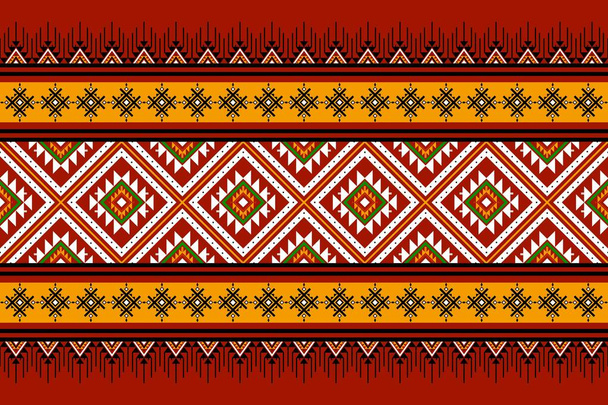 Geometric ethnic oriental seamless pattern traditional Design for background,carpet,wallpaper.clothing,wrapping,Batik fabric,Vector illustration.embroidery style - Sadu, sadou, sadow or sado - Vector, Image