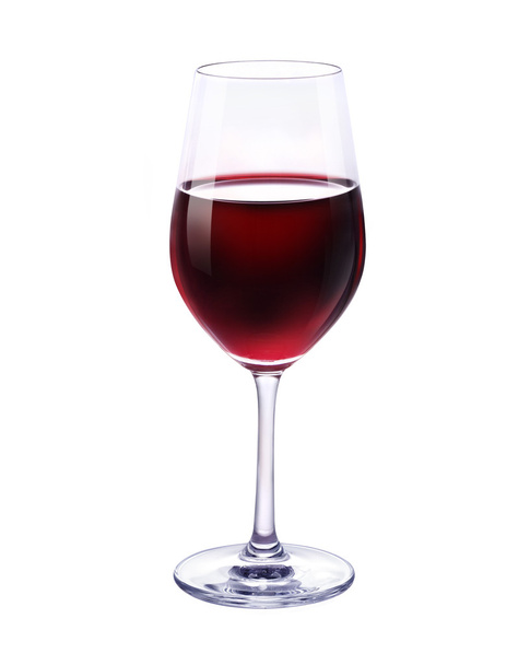 Červené víno sklo izolované na bílém pozadí - Fotografie, Obrázek
