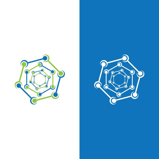 Молекулярний символ шаблон логотипу Векторний дизайн ілюстрації
  - Вектор, зображення