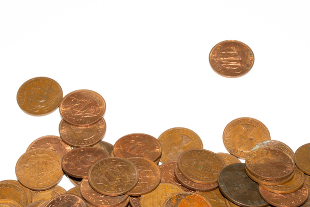 Egy hatalmas gyűjtemény régi pretizedes pennyk és fél penny angol érmék - Fotó, kép