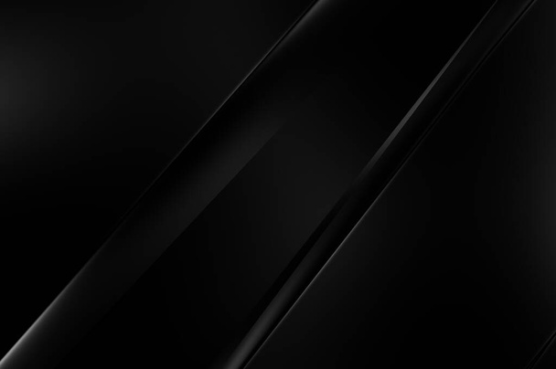 3d стиль черный фон с геометрическими слоями. Абстрактные темные футуристические обои. Элегантные глянцевые полоски на фоне. Геометрический дизайн плаката, брошюры, презентации, веб-сайта. - Фото, изображение