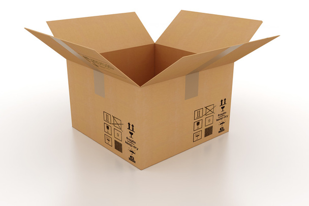 3d cardboard box - Φωτογραφία, εικόνα