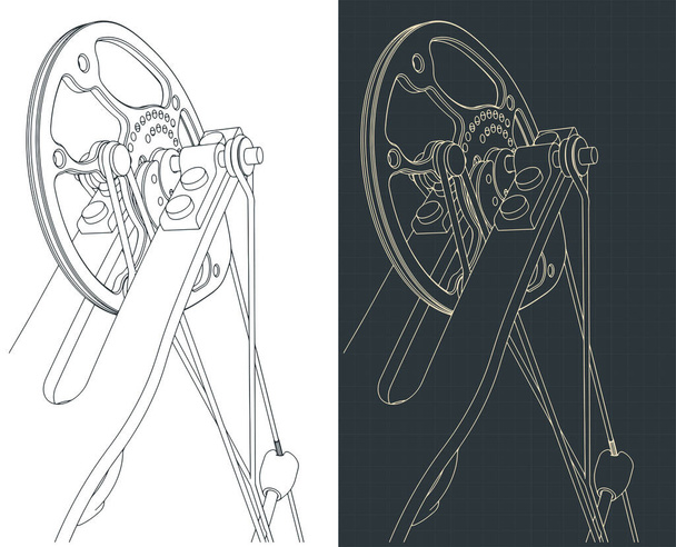 Illustrations vectorielles stylisées du gros plan de la came d'arc composée - Vecteur, image