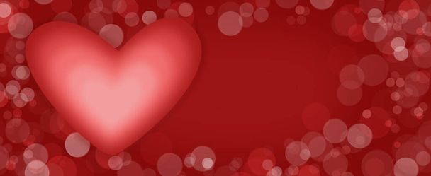 Happy Valentine's Day. Romanticbackground for the decoration of the lovers' holiday. Love, bokeh. Bright cute hearts on a red background. - Foto, imagen