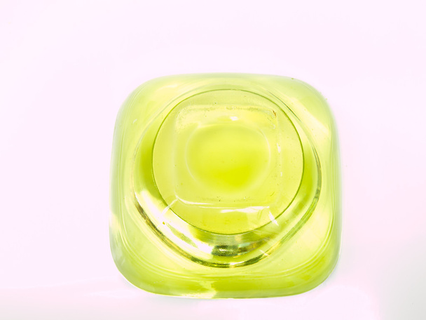Green glass candle handle isolated on white background - Valokuva, kuva