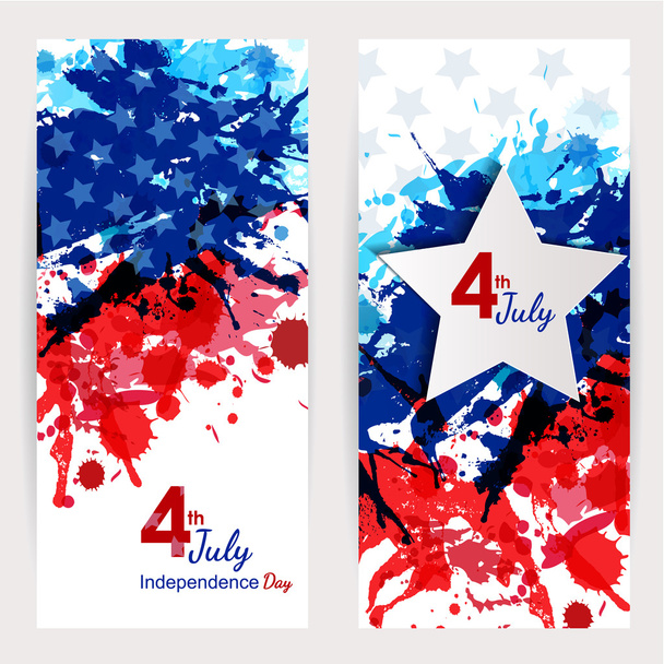 Set of 4th of july banners - Vector, Imagen