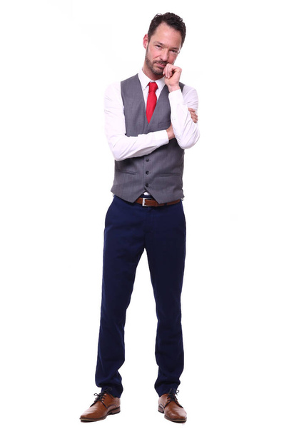 Beautiful businessman in front of a white background - Fotografie, Obrázek