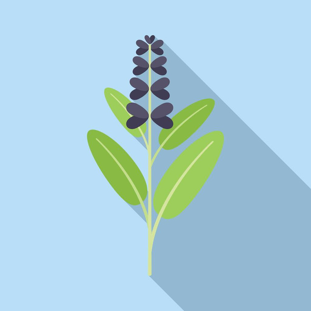 Sage stick icon flat vector. Herb plant - Vector, Image