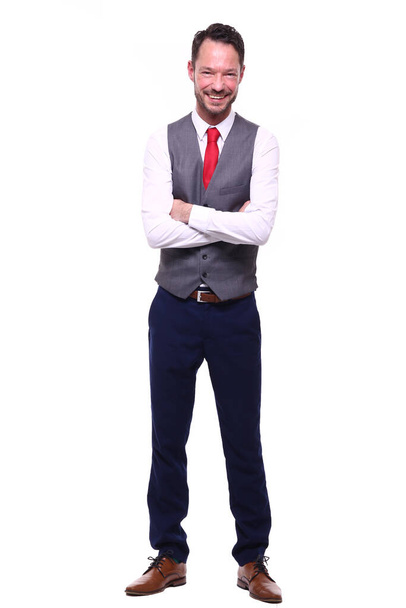 Beautiful businessman in front of a white background - Photo, image