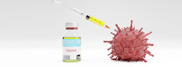 Ausbruch des Coronavirus. Epidemisches Virenschutzkonzept. 3D-Rendering - Foto, Bild