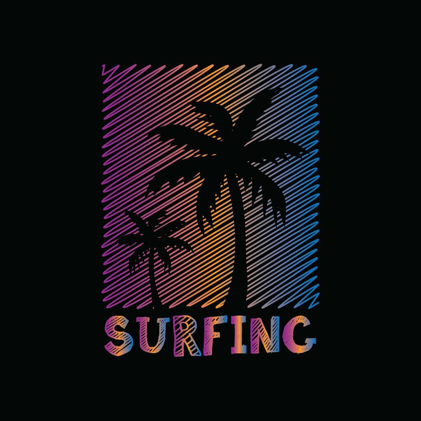 Typografie surfařských ilustrací. ideální pro design trička - Vektor, obrázek