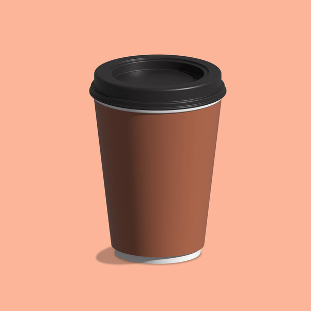 Kahve fincanı modeli. Gerçekçi 3D çizim yap. Markalaşma için paket tasarımı. Kahve hazır. Kahve hazır.. - Fotoğraf, Görsel